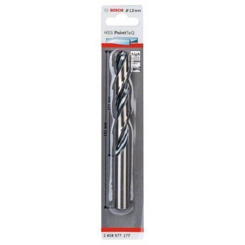  HSS PointTeQ Spiralbohrer mit zylindrischem Schaft Bosch HSS-Spiralbohrer PointTeQ 13,0 mm, für Bohrmaschinen 12371783