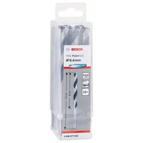  HSS PointTeQ Spiralbohrer mit zylindrischem Schaft Bosch HSS-Spiralbohrer PointTeQ 9,4 mm, für Bohrmaschinen 12371829