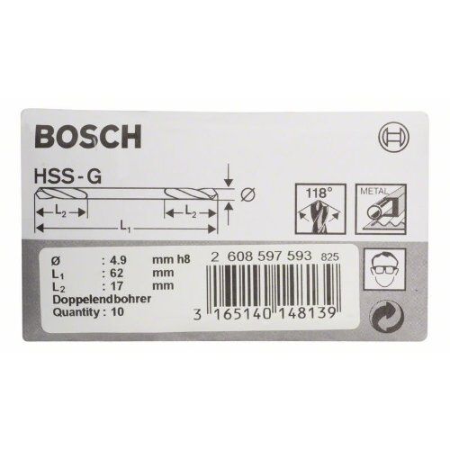  HSS-G-Metallbohrer mit Doppelklingen Bosch Doppelendbohrer, für Bohrmaschinen 12372059