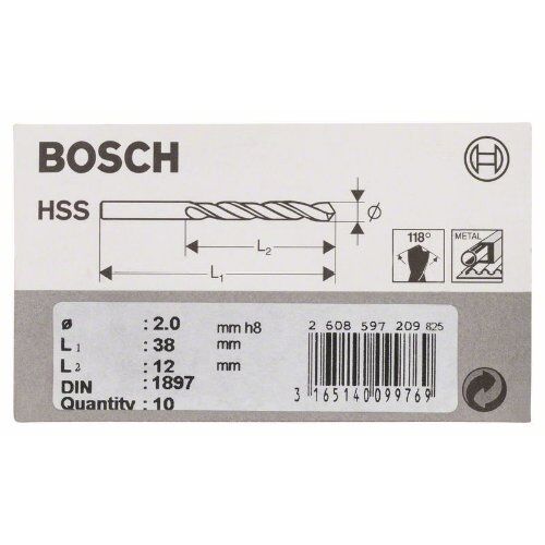  HSS-R-Kurzbohrer Bosch Karosseriebohrer HSS-R, DIN 1897, für Bohrmaschinen 12372040