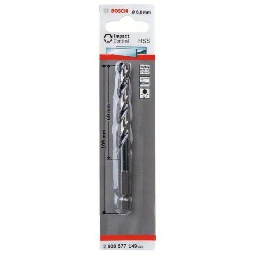  HSS Impact Control Spiralbohrer mit Sechskantschaft Bosch HSS Spiralbohrer mit Sechskantschaft 6,8 mm, für Dreh- und Schlagbohrer 12371939
