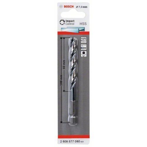  HSS Impact Control Spiralbohrer mit Sechskantschaft Bosch HSS Spiralbohrer mit Sechskantschaft 7,0 mm, für Dreh- und Schlagbohrer 12371937