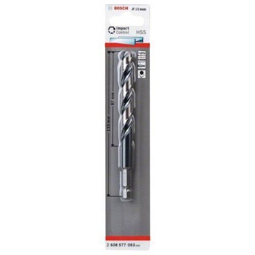  HSS Impact Control Spiralbohrer mit Sechskantschaft Bosch HSS Spiralbohrer mit Sechskantschaft 10,0 mm, für Dreh- und Schlagbohrer 12371931