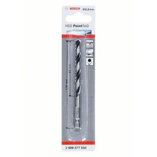  HSS PointTeQ Spiralbohrer mit Sechskantschaft Bosch HSS PointTeQ Sechskantbohrer 6,8 mm, für Dreh- und Schlagbohrer 12371899