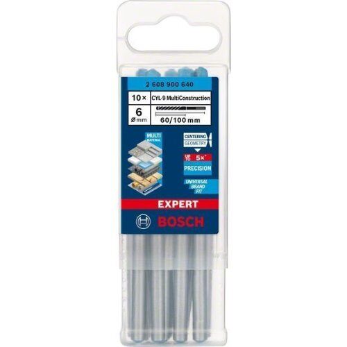  EXPERT CYL-9 MultiConstruction Bohrer Bosch EXPERT CYL-9 MultiConstruction Bohrer 6 x 60 x 100 mm, 10‑teilig, für Dreh- und Schlagbohrer 12372132