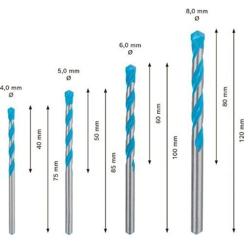  EXPERT CYL-9 MultiConstruction Bohrer-Sets Bosch EXPERT MultiConstruction CYL-9 Bohrer-Set, 4/5/6/8 mm, 4-tlg., für Dreh- und Schlagbohrer 12372231
