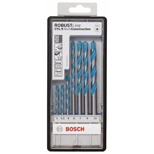  CYL-9 MultiConstruction-Bohrer-Sets Bosch 7-tlg. CYL-9 MultiConstruction Bohrer-Set, 5–10 mm, für Dreh- und Schlagbohrer 12372241