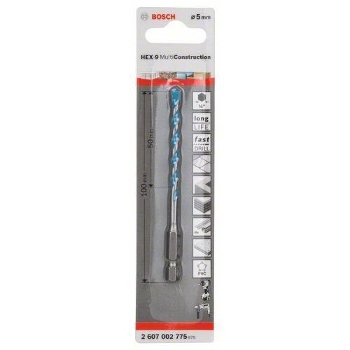  HEX-9 MultiConstruction-Bohrer Bosch Mehrzweckbohrer HEX-9 Multi Construction, für Dreh- und Schlagbohrer 12372176