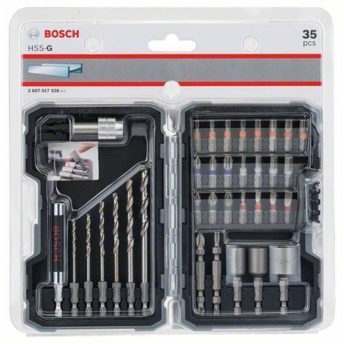  Extra Hard Metal Sets mit HSS-Spiralbohrern und Schrauberbits, 35-teilig Bosch 35-tlg. Set mit Bohrern und Schrauberbits, HSS-G, Extra Hard, PH, PZ, SL, H, T, für Bohrmaschinen 12372248