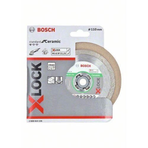  X-LOCK Diamanttrennscheiben Standard for Ceramic für Winkelschleifer Bosch X-LOCK Diamanttrennscheibe Standard for Ceramic 110 x 22,23 x 1,6 x 7,5, für kleine Winkelschleifer 12369949