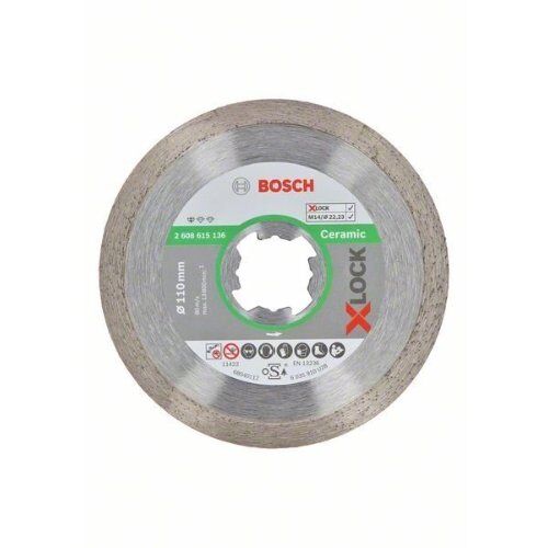  X-LOCK Diamanttrennscheiben Standard for Ceramic für Winkelschleifer Bosch X-LOCK Diamanttrennscheibe Standard for Ceramic 110 x 22,23 x 1,6 x 7,5, für kleine Winkelschleifer 12369949