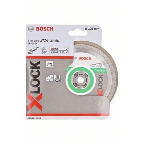  X-LOCK Diamanttrennscheiben Standard for Ceramic für Winkelschleifer Bosch X-LOCK Diamanttrennscheibe Standard for Ceramic 125 x 22,23 x 1,6 x 7, für kleine Winkelschleifer 12369948