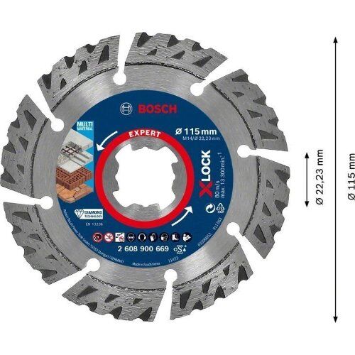  EXPERT MultiMaterial X-LOCK Diamanttrennscheiben Bosch EXPERT MultiMaterial X-LOCK Diamanttrennscheiben, 115 x 22,23 x 2,4 x 12 mm, für kleine Winkelschleifer 12369868