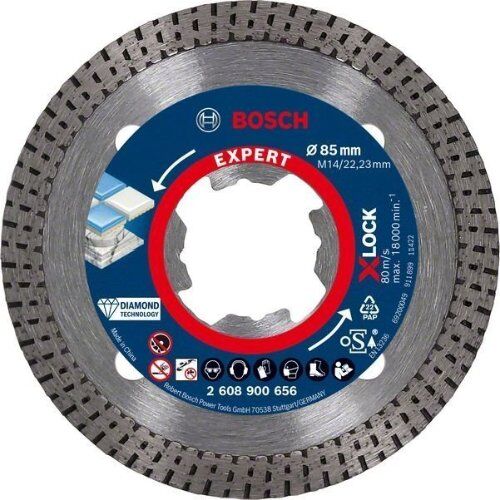  EXPERT HardCeramic X-LOCK Diamanttrennscheiben Bosch EXPERT HardCeramic X-LOCK Diamanttrennscheiben, 85 x 22,23 x 1,6 x 7 mm, für kleine Winkelschleifer 12369866