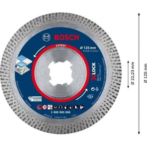  EXPERT HardCeramic X-LOCK Diamanttrennscheiben Bosch EXPERT HardCeramic X-LOCK Diamanttrennscheiben, 125 x 22.23 x 1.4 x 10 mm, für kleine Winkelschleifer 12369864