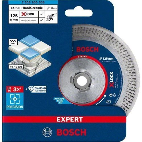  EXPERT HardCeramic X-LOCK Diamanttrennscheiben Bosch EXPERT HardCeramic X-LOCK Diamanttrennscheiben, 125 x 22.23 x 1.4 x 10 mm, für kleine Winkelschleifer 12369864