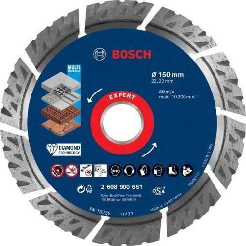  EXPERT MultiMaterial Diamanttrennscheiben Bosch EXPERT MultiMaterial Diamanttrennscheiben, 150 x 22,23 x 2,4 x 12 mm, für große Winkelschleifer mit Spannmutter 12369856