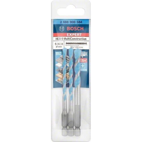  Bohrer-Sets EXPERT HEX-9 MultiConstruction Bohrer-Sets Bosch EXPERT HEX-9 MultiConstruction Bohrer-Set, 5/6/8 mm, 3-tlg., für Dreh- und Schlagbohrer 12372232