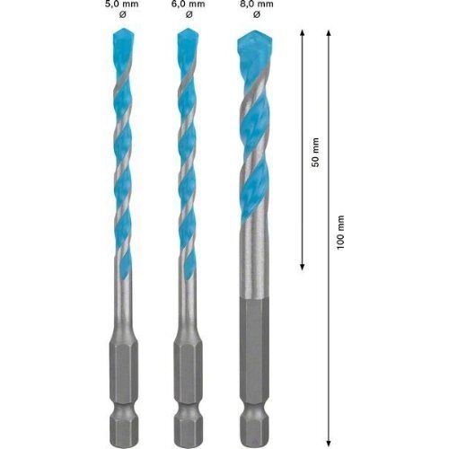  Bohrer-Sets EXPERT HEX-9 MultiConstruction Bohrer-Sets Bosch EXPERT HEX-9 MultiConstruction Bohrer-Set, 5/6/8 mm, 3-tlg., für Dreh- und Schlagbohrer 12372232