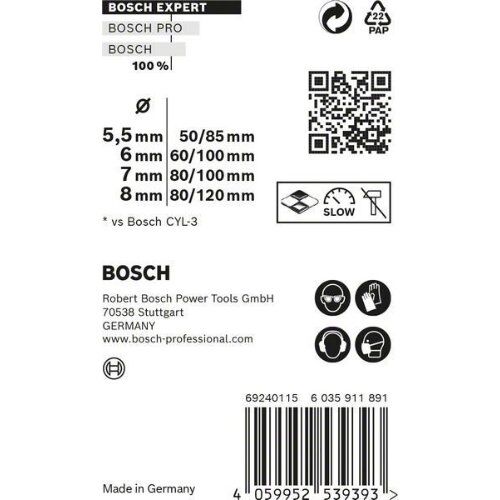  EXPERT CYL-9 MultiConstruction Bohrer-Sets Bosch EXPERT MultiConstruction CYL-9 Bohrer-Set, 5,5/6/7/8 mm, 4-tlg., für Dreh- und Schlagbohrer 12372226