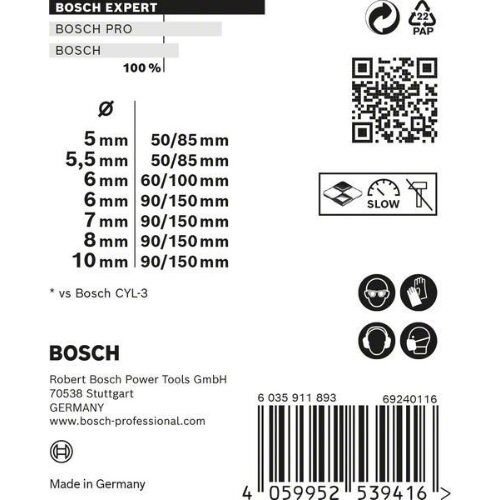  EXPERT CYL-9 MultiConstruction Bohrer-Sets Bosch EXPERT MultiConstruction CYL-9 Bohrer-Set 5/5,5/6/6/7/8/10 mm, 7-tlg., für Dreh- und Schlagbohrer 12372229