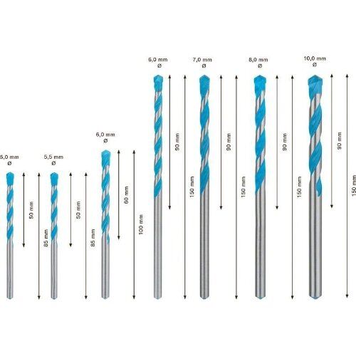  EXPERT CYL-9 MultiConstruction Bohrer-Sets Bosch EXPERT MultiConstruction CYL-9 Bohrer-Set 5/5,5/6/6/7/8/10 mm, 7-tlg., für Dreh- und Schlagbohrer 12372229