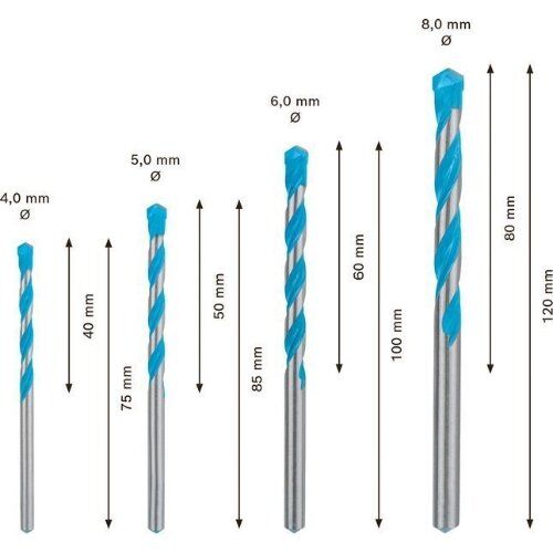  EXPERT CYL-9 MultiConstruction Bohrer-Sets Bosch EXPERT MultiConstruction CYL-9 Bohrer-Set, 4/5/6/8 mm, 4-tlg., für Dreh- und Schlagbohrer 12372230