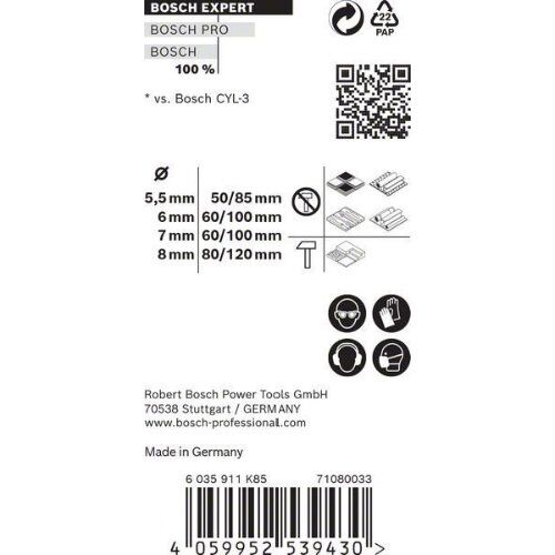  EXPERT CYL-9 MultiConstruction Bohrer-Sets Bosch EXPERT MultiConstruction CYL-9 Bohrer-Set, 5,5/6/7/8 mm, 4-tlg., für Dreh- und Schlagbohrer 12372227