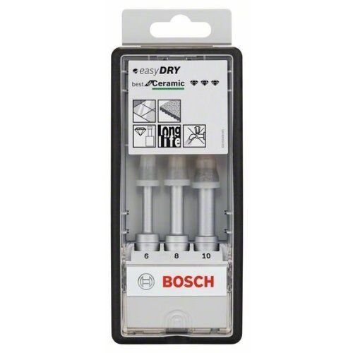  Best for Ceramic Easy Dry Diamantbohrer-Sets Bosch 3-tlg. Robust Line Diamanttrockenbohrer-Set Easy Dry Best for Ceramic, für Bohrmaschinen 12370049