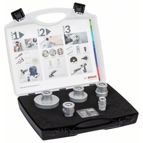  Dry Speed Diamantbohrkronen-Sets Best for Ceramic Bosch 5-tlg. Diamond DrySpeed Set, 20–68 mm, für kleine Winkelschleifer 12370171