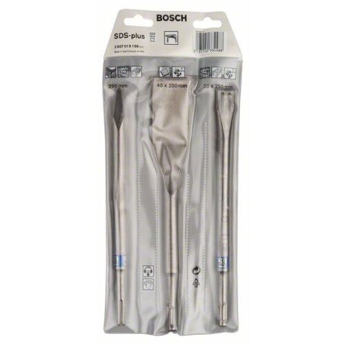  Meißelsets Meißelsets mit Spitz-, Flach- und Fliesenmeißeln für Renovierungsarbeiten mit SDS plus Schaft Bosch 3-tlg. Meißelset, SDS-plus, 0/20/40 mm, für Bohrhämmer 12372269