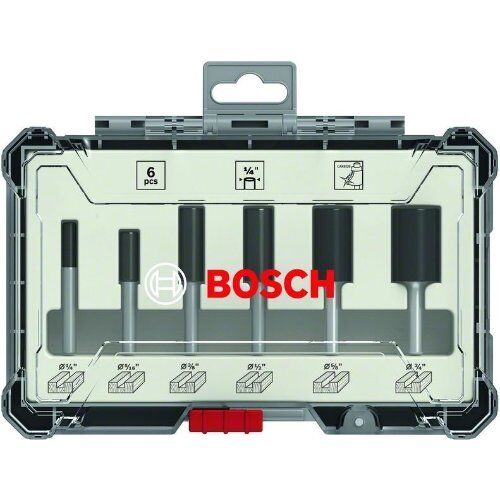  Fräser-Sets Nutfräser-Sets, 6-teilig Bosch Fräser-Set, 6-tlg. Nutfräser-Set, 1/4"-Schaft, für Handfräsen 12372256