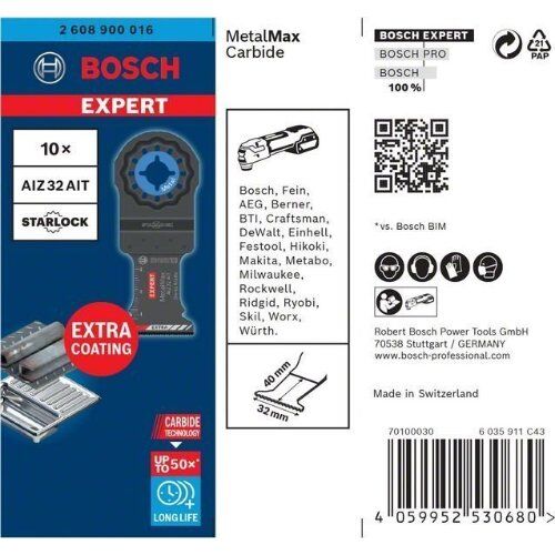  Zubehör für Multifunktionswerkzeuge EXPERT MetalMax AIZ 32 AIT Tauchsägeblätter Bosch EXPERT MetalMax AIZ 32 AIT Blätter für Multifunktionswerkzeuge, 40 x 32 mm, 10 Stück, für oszillierende Multifunktionswerkzeuge 12372642