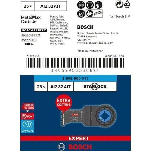  Zubehör für Multifunktionswerkzeuge EXPERT MetalMax AIZ 32 AIT Tauchsägeblätter Bosch EXPERT MetalMax AIZ 32 AIT Blatt für Multifunktionswerkzeuge, 40 x 32 mm, für oszillierende Multifunktionswerkzeuge 12372644