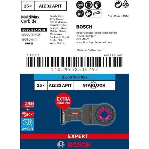  Zubehör für Multifunktionswerkzeuge EXPERT MultiMax AIZ 32 APIT Tauchsägeblätter Bosch EXPERT MultiMax AIZ 32 APIT Blatt für Multifunktionswerkzeuge, 32 mm, 1 Stück, für oszillierende Multifunktionswerkzeuge 12372654