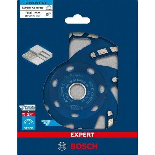  EXPERT Concrete Diamanttopfscheiben Bosch EXPERT Concrete Diamanttopfscheibe, 150 x 22,23 x 4,5 mm, für Betonschleifer 12370305