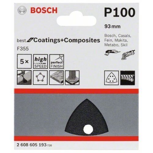  F355 Best for Coatings and Composites Schleifpapier für Deltaschleifer Bosch Schleifblatt F355, 5er-Pack, für Deltaschleifer 12372786