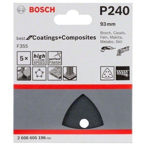  Für Deltaschleifer, Multifunktionswerkzeuge und Multischleifer F355 Best for Coatings and Composites Schleifpapier für Deltaschleifer Bosch Schleifblatt F355, 5er-Pack, für Deltaschleifer 12372791