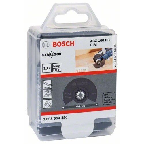  Segmentsägeblätter ACZ 100 BB Bosch Dual-Tec-Sägeblatt RB - 10 Stk. ACZ 100 BB, für oszillierende Multifunktionswerkzeuge 12372751