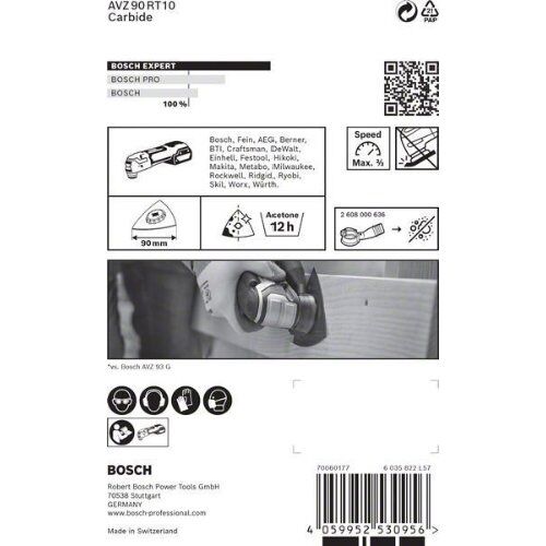  EXPERT AVZ 90 RT10 Schleifplatten Bosch EXPERT Sanding Plate AVZ 90 RT10 Blatt für Multifunktionswerkzeuge, 90 mm, für oszillierende Multifunktionswerkzeuge 12372773