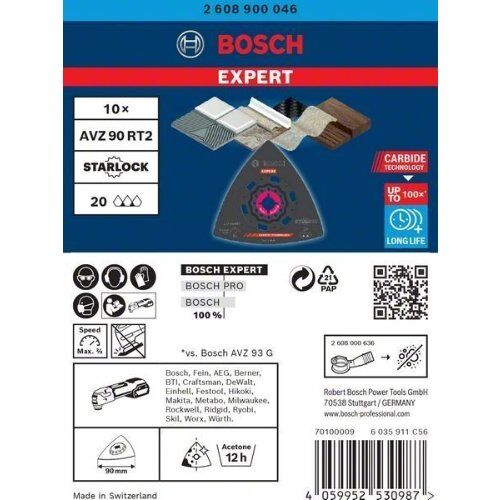  EXPERT AVZ 90 RT2 Schleifplatten Bosch EXPERT Sanding Plate AVZ 90 RT2 Blatt für Multifunktionswerkzeuge, 90 mm, 10-tlg., für oszillierende Multifunktionswerkzeuge 12372775
