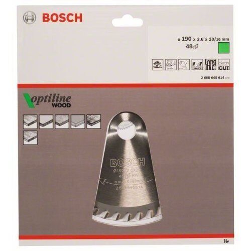  Kreissägeblätter Optiline Wood für Handkreissägen Bosch Kreissägeblatt Optiline Wood, für Handkreissägen 12373283