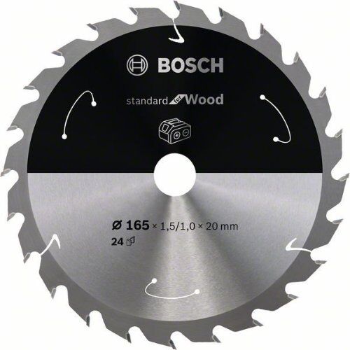  Kreissägeblätter Standard for Wood für Akku-Handkreissägen Bosch Kreissägeblatt für Akkusägen Standard for Wood, 165 x 1,5/1 x 20, 24 Zähne, für Handkreissägen 12373251