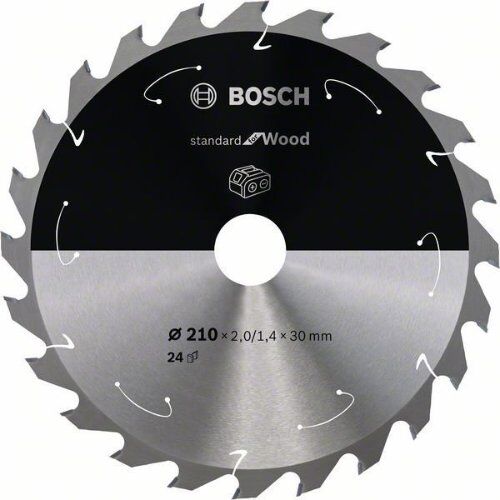  Kreissägeblätter Standard for Wood für Akkutischkreissägen Bosch Kreissägeblatt für Akkusägen Standard for Wood, 210 x 1,7/1,2 x 30, 24 Zähne, für Tischsägen 12373268