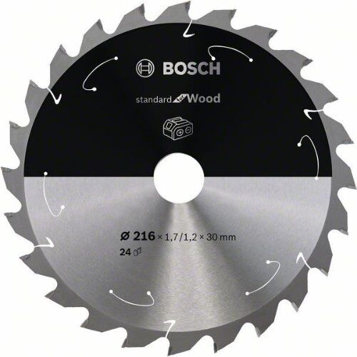  Kreissägeblätter Standard for Wood für Akku-Gehrungssägen Bosch Kreissägeblatt für Akkusägen Standard for Wood, 216 x 1,7/1,2 x 30, 24 Zähne, für Kapp- und Gehrungssägen 12373254