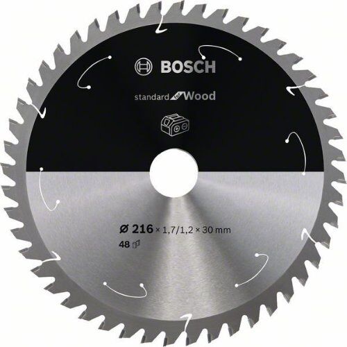  Kreissägeblätter Standard for Wood für Akku-Gehrungssägen Bosch Kreissägeblatt für Akkusägen Standard for Wood, 216 x 1,7/1,2 x 30, 48 Zähne, für Kapp- und Gehrungssägen 12373256