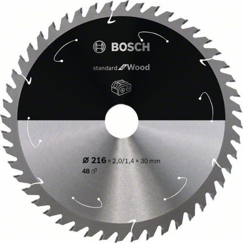  Kreissägeblätter Standard for Wood für Akkutischkreissägen Bosch Kreissägeblatt für Akkusägen Standard for Wood, 216 x 1,7/1,2 x 30, 48 Zähne, für Tischsägen 12373265