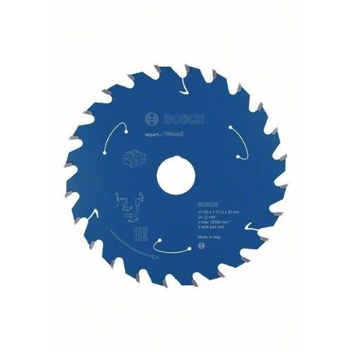  Kreissägeblätter Expert for Wood für Akku-Handkreissägen Bosch Kreissägeblatt für Akkusägen Expert for Wood, 120 x 1,7/1,2 x 20, 24 Zähne, für Handkreissägen 12373014