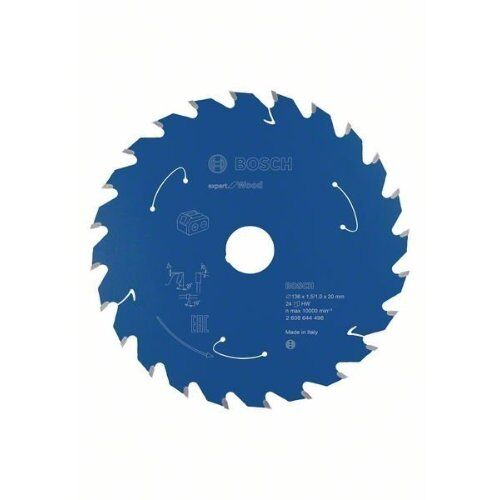  Kreissägeblätter Expert for Wood für Akku-Handkreissägen Bosch Kreissägeblatt für Akkusägen Expert for Wood, 136 x 1,5/1 x 20, 24 Zähne, für Handkreissägen 12373031