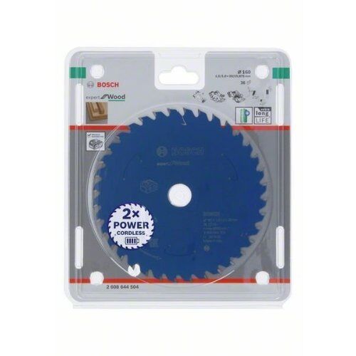  Kreissägeblätter Expert for Wood für Akku-Handkreissägen Bosch Kreissägeblatt für Akkusägen Expert for Wood, 160 x 1,5/1 x 20, 36 Zähne, für Handkreissägen 12373023